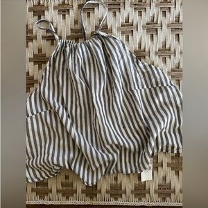 American Eagle Outfitters Black and White Ruffled Camisole